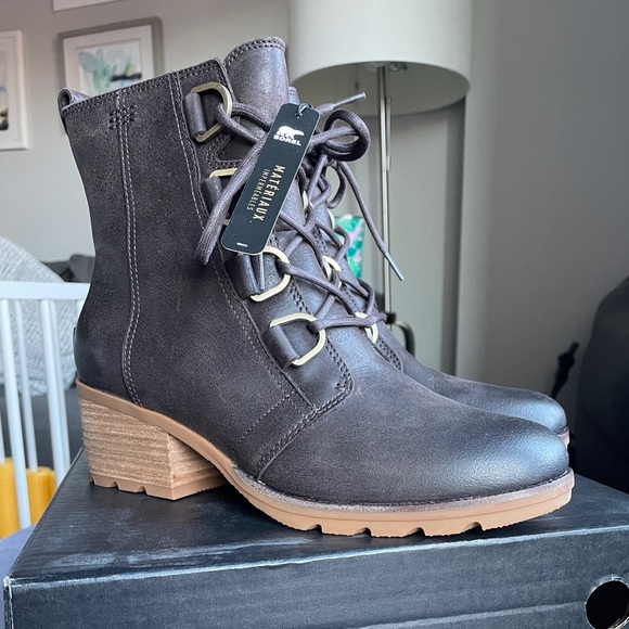 Sorel Cate Lace up Waterproof Boot 10.5 Blackened Brown - Picture 3 of 8